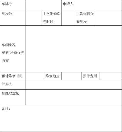 車輛維修保養申請單