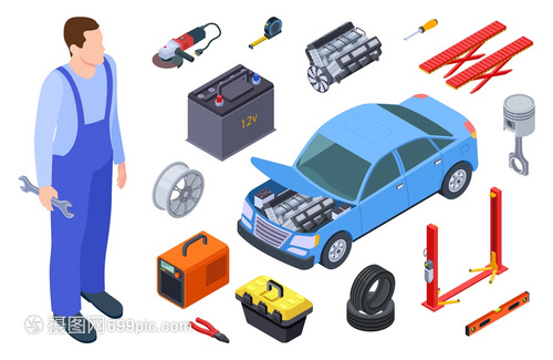 汽車機械和工具測量技術員汽車工業設備載體元素修理服務模擬機械工汽車和具測量技術員汽車載體元素