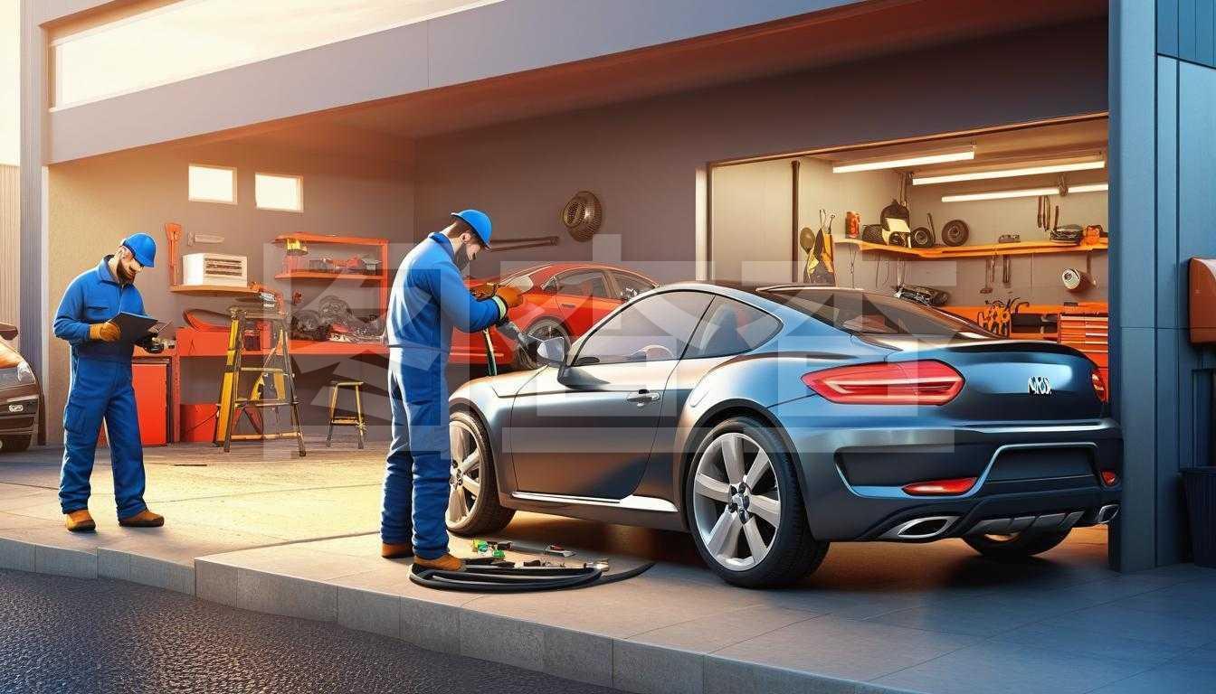 修車廠外的現代汽車修理