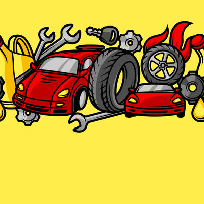 汽車修理插圖矢量設計